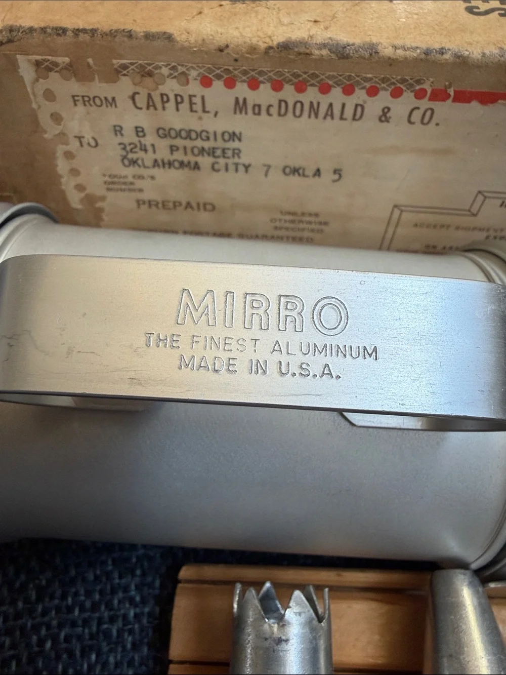 Vintage Mirro Aluminum Cookie Press 14 attachments original box